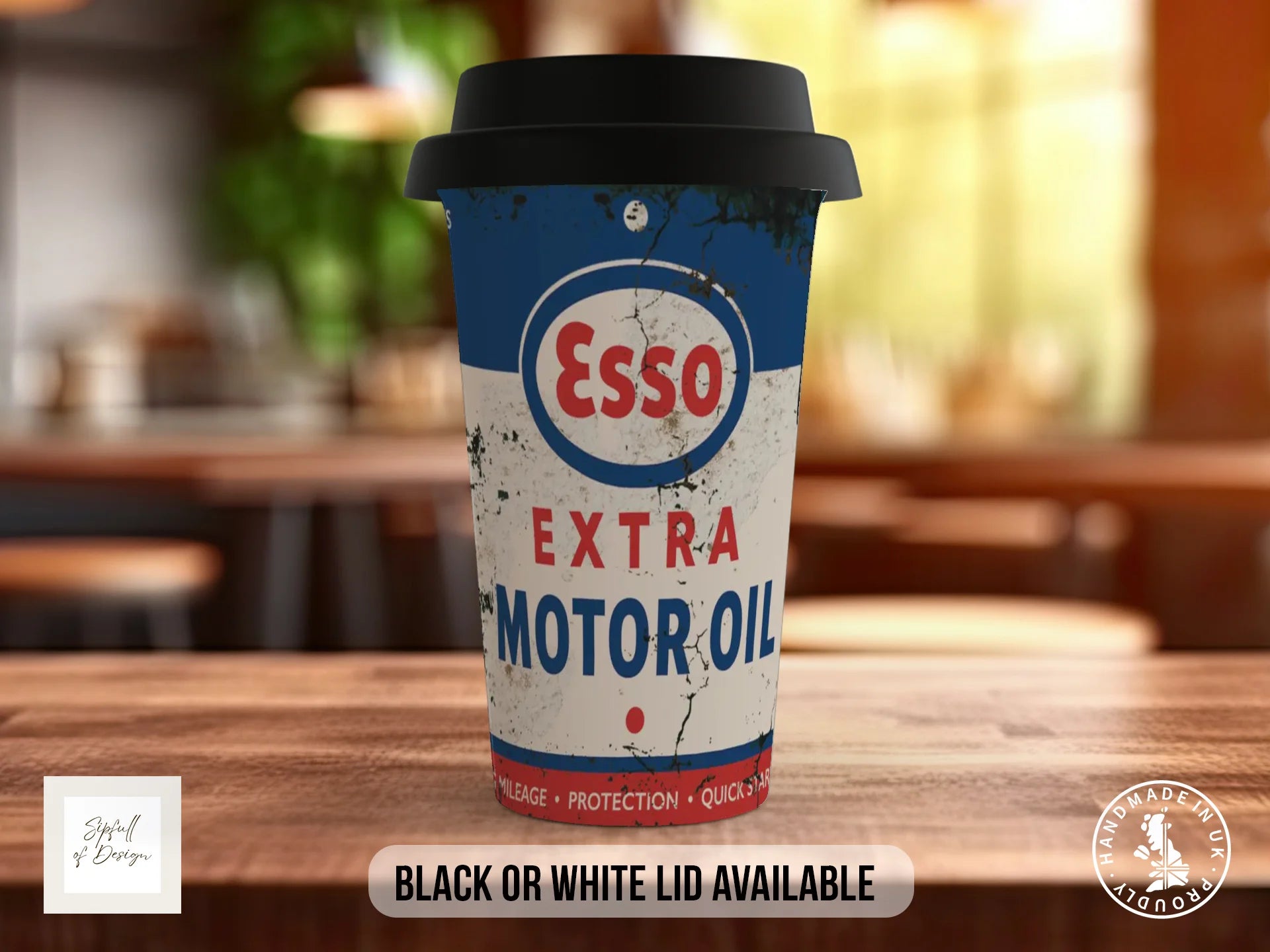 Esso Motor Oil Mug | Vintage Retro Garage Gift for Petrolheads Travel Mug