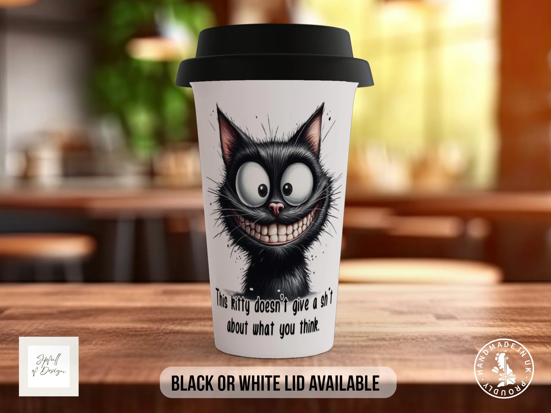 Funny Black Cat Mug | Sassy Cat Gift for Cat Lovers Travel Mug