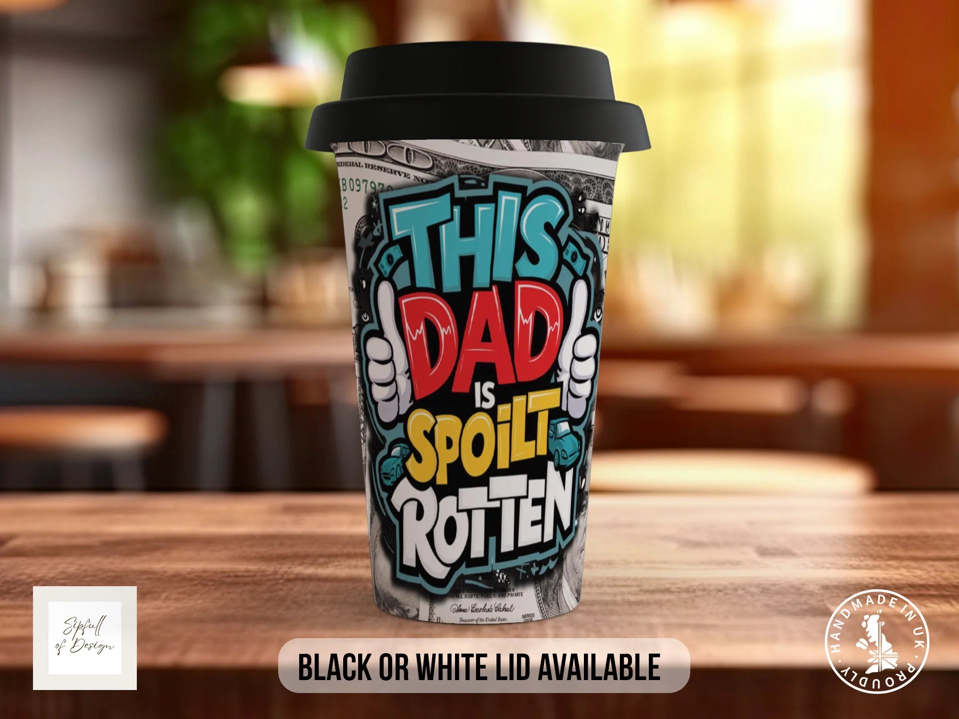 This Dad is Spoilt Rotten Mug | Funny Father's Day Gift Travel Mug
