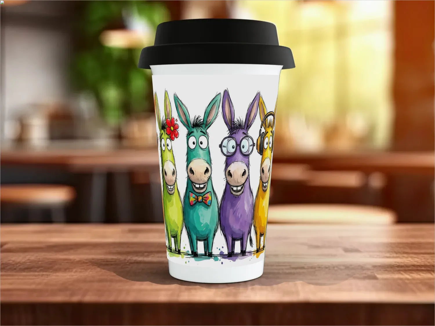 Happy Donkeys Mug | Funny Donkey Lover Gift Travel Mug