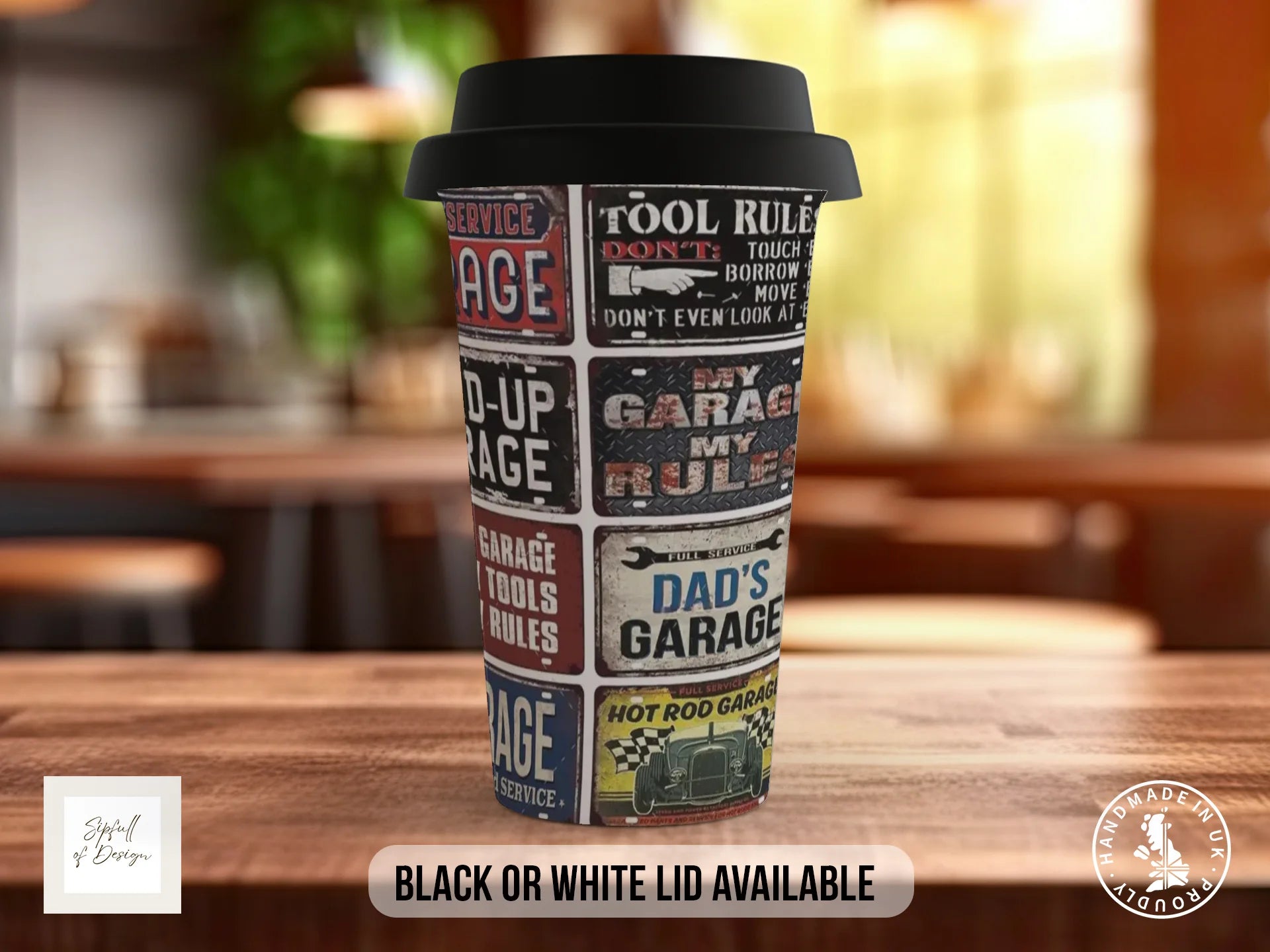 Hot Rod Dad's Garage Mug | Vintage Custom Car Gift for Dads Travel Mug