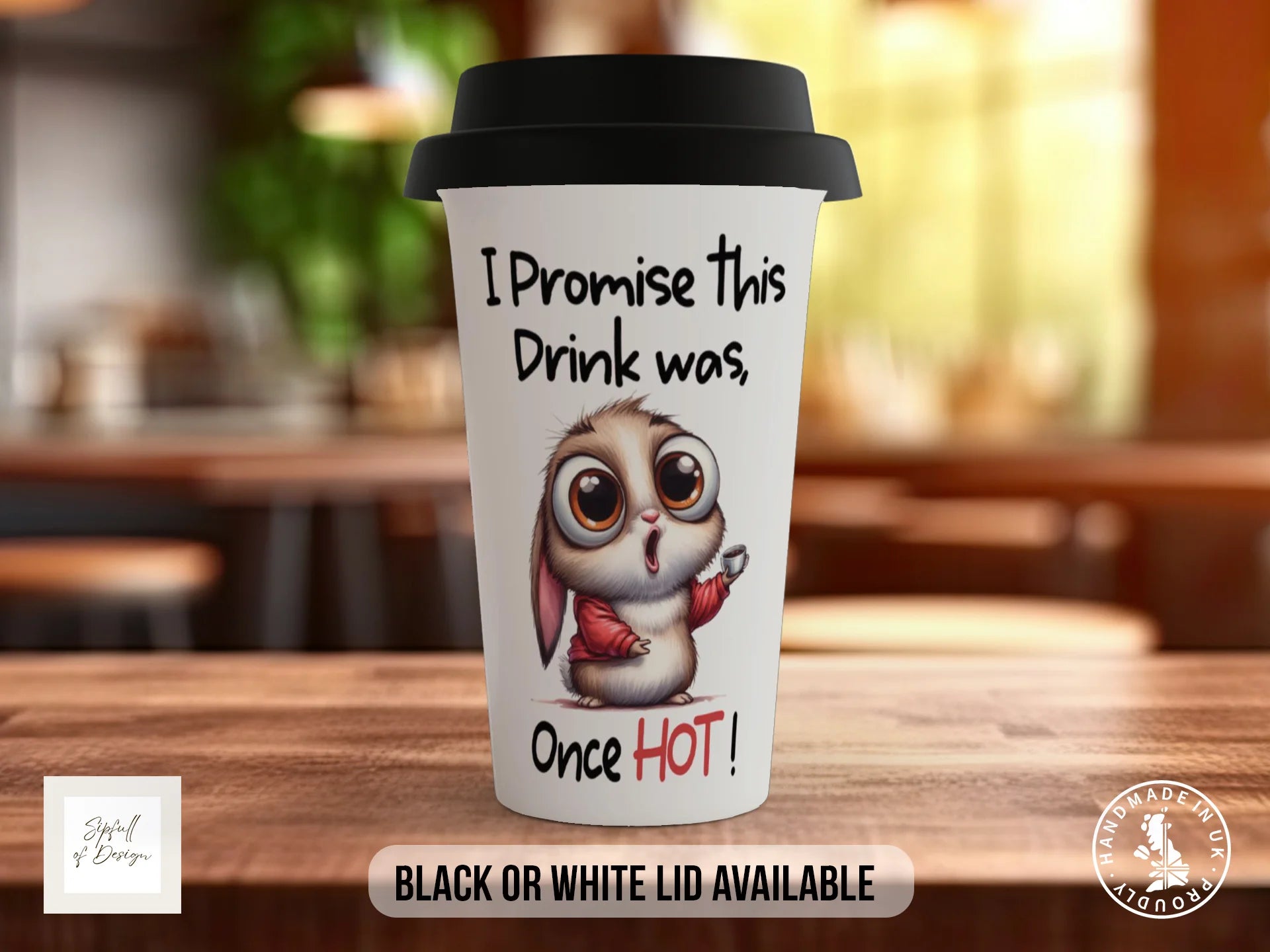 I Promise This Drink Was Once Hot Bunny Mug | Funny Gift Travel Mug