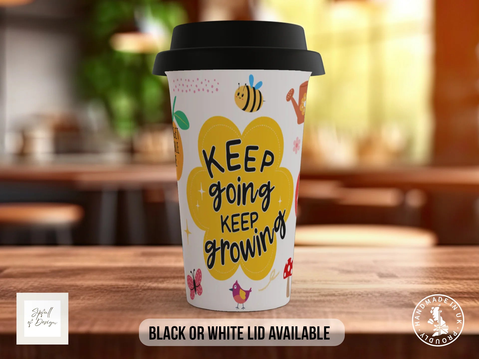 Keep Going Keep Growing Mug | Illustrated Nature-Themed Gift Mug Travel Mug