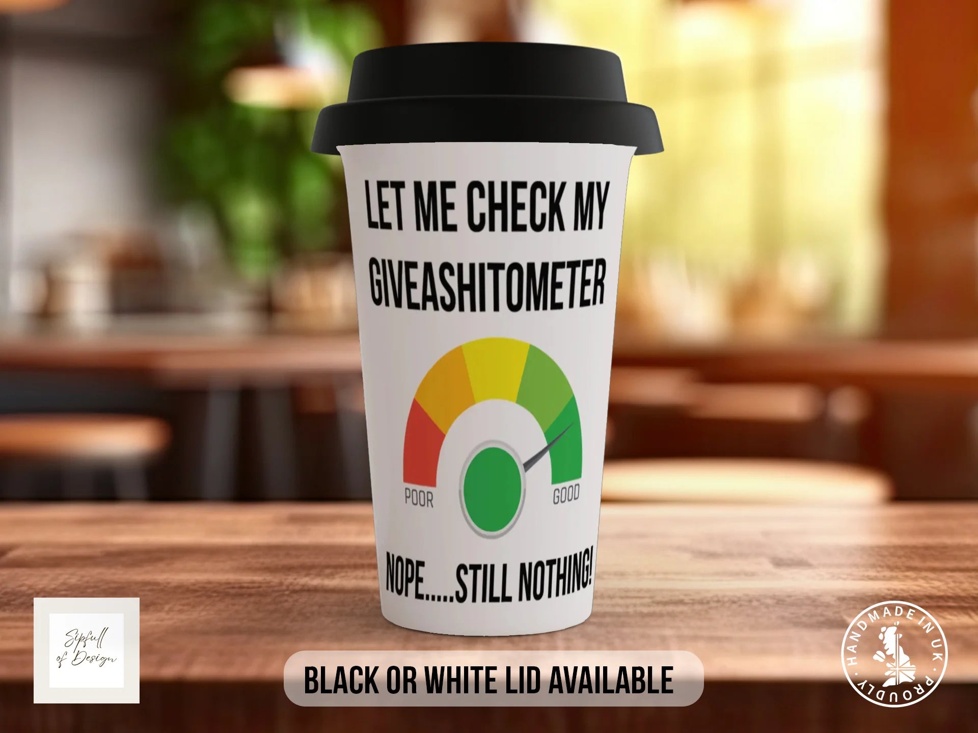 Let Me Check My Giveashitometer Mug | Funny Sarcastic Gift Travel Mug