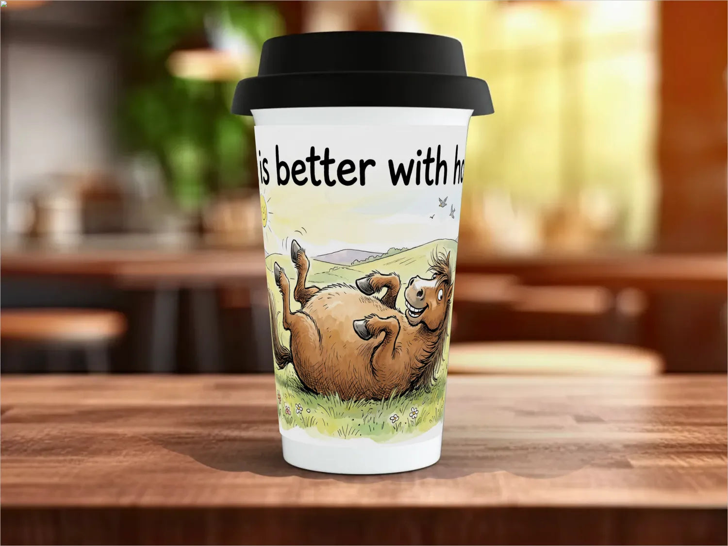 Life Is Better With Horses Mug | Horse Lover Gift Travel Mug