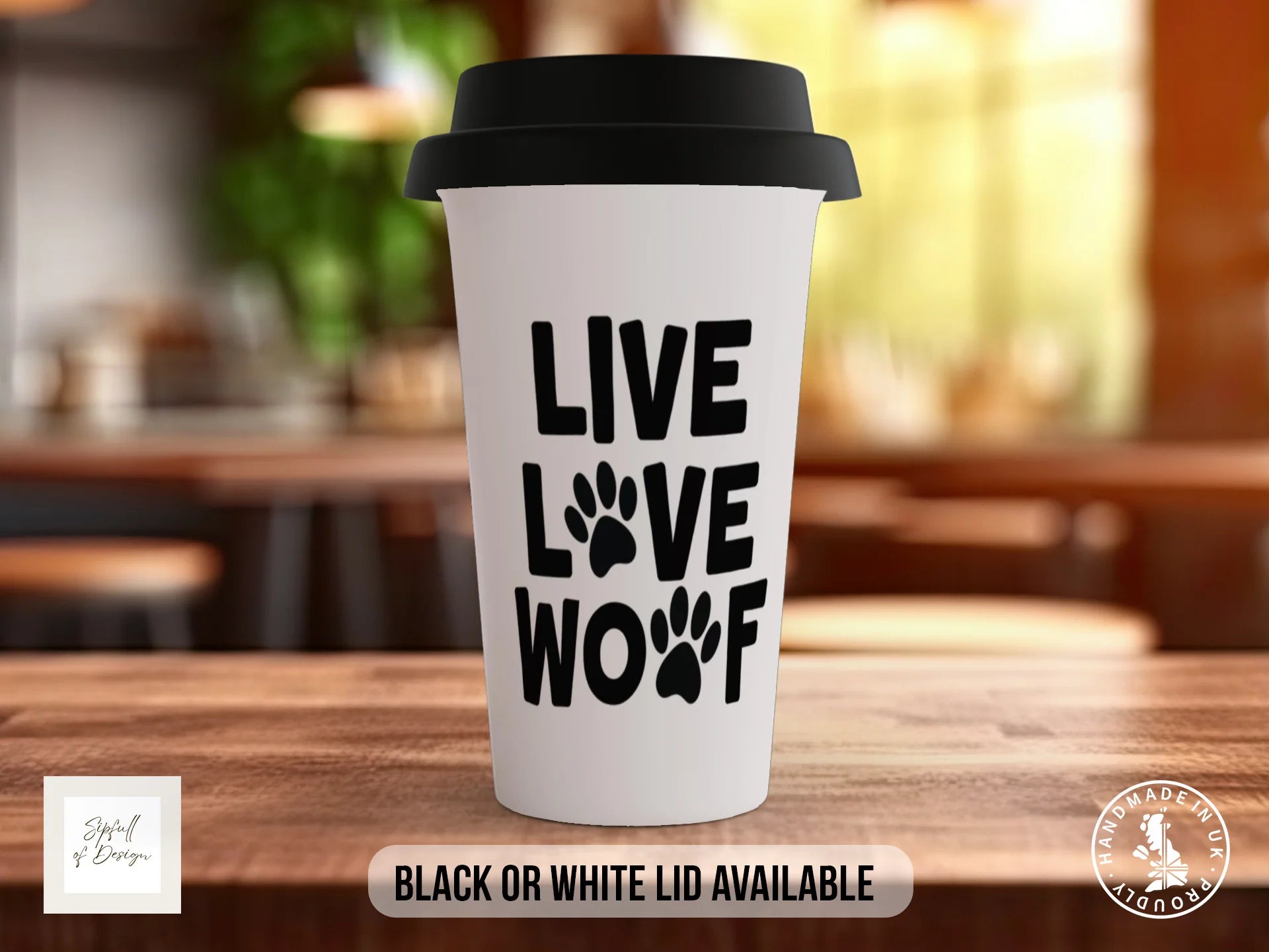 Live Love Woof Mug | Funny Dog Lover Gift Travel Mug