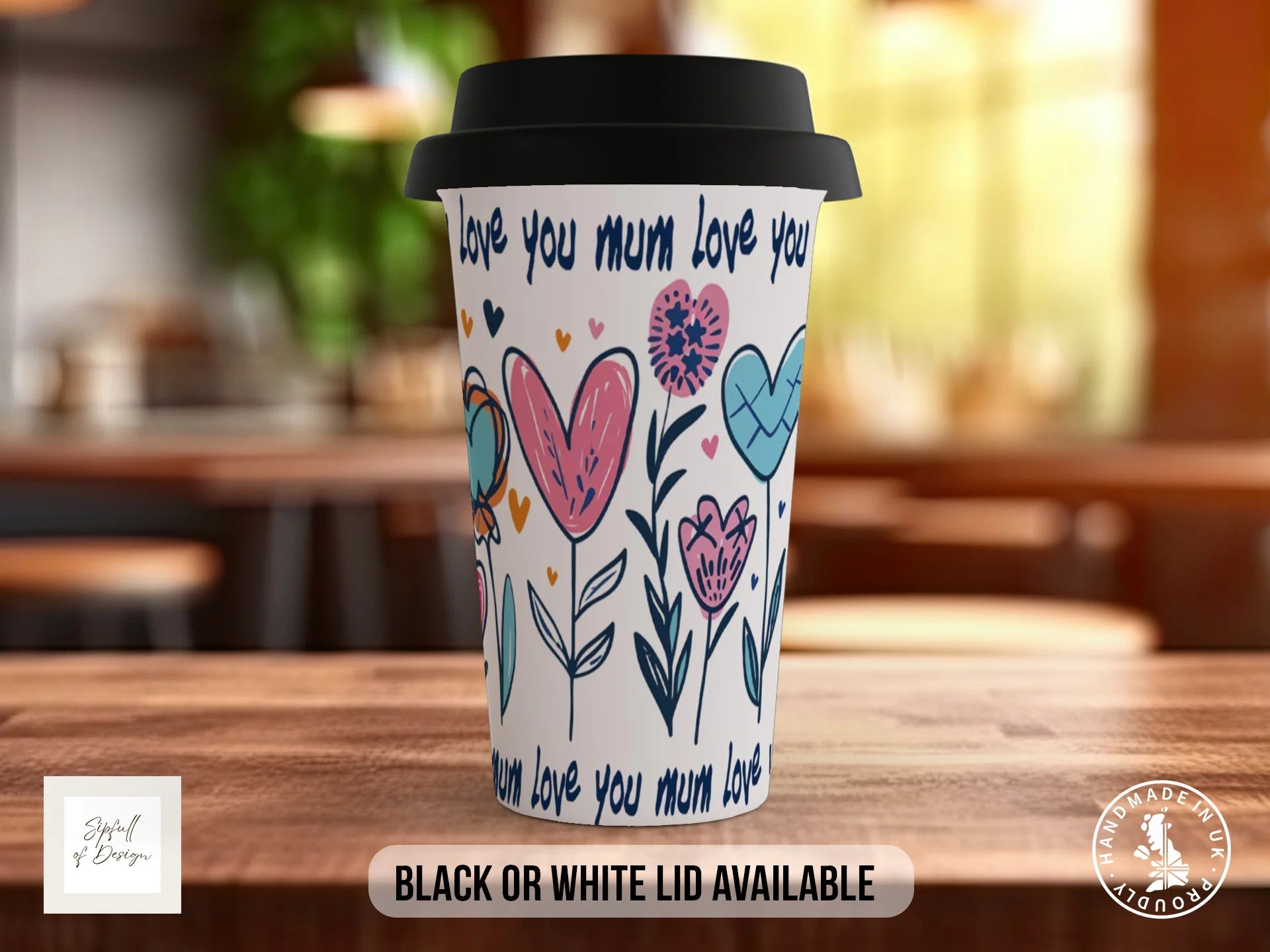 Love You Mum Floral Mug | Mother's Day Gift Travel Mug