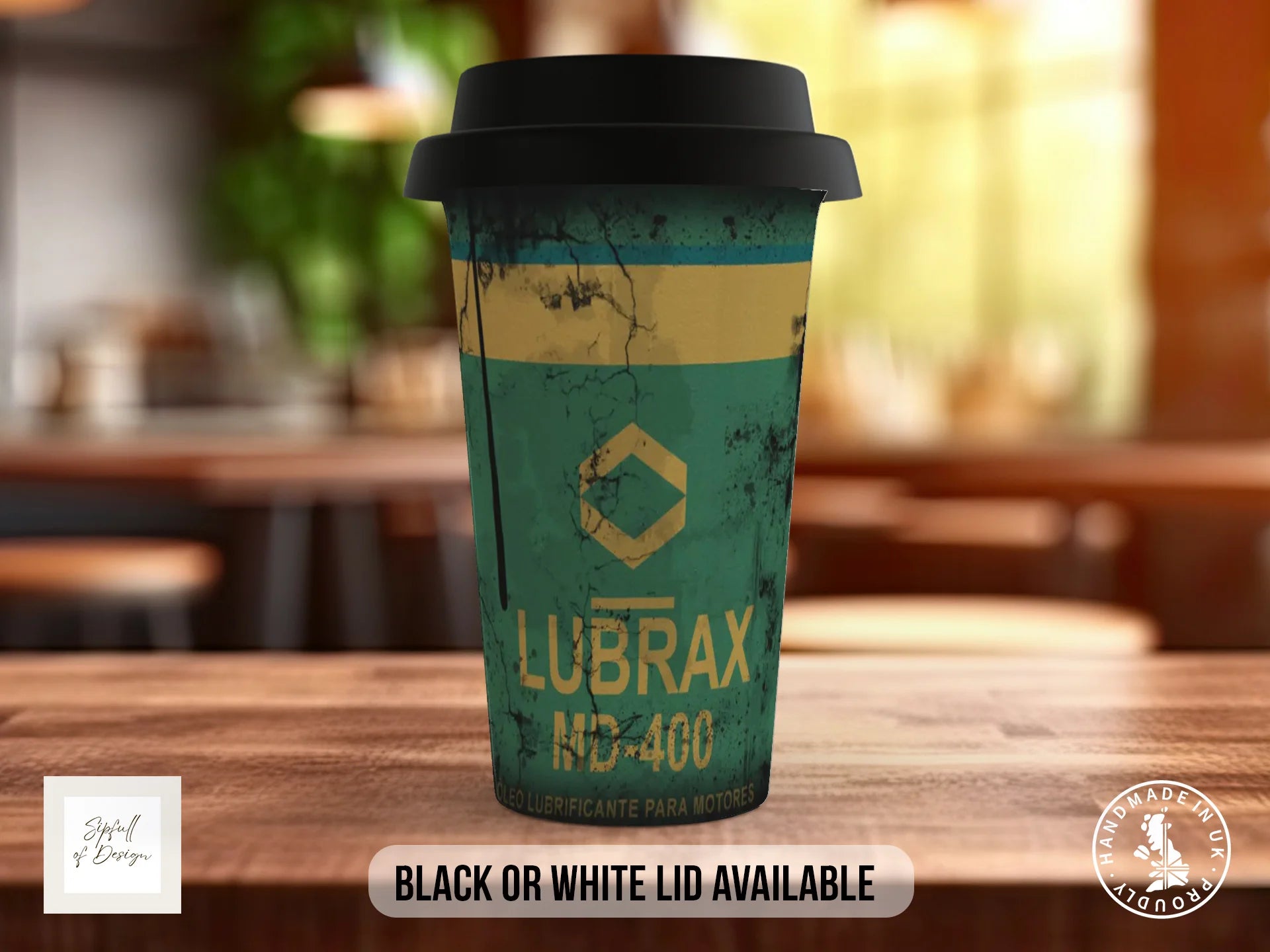 Lubrax Motor Oil Mug – Vintage Retro Garage Coffee Cup Gift Travel Mug