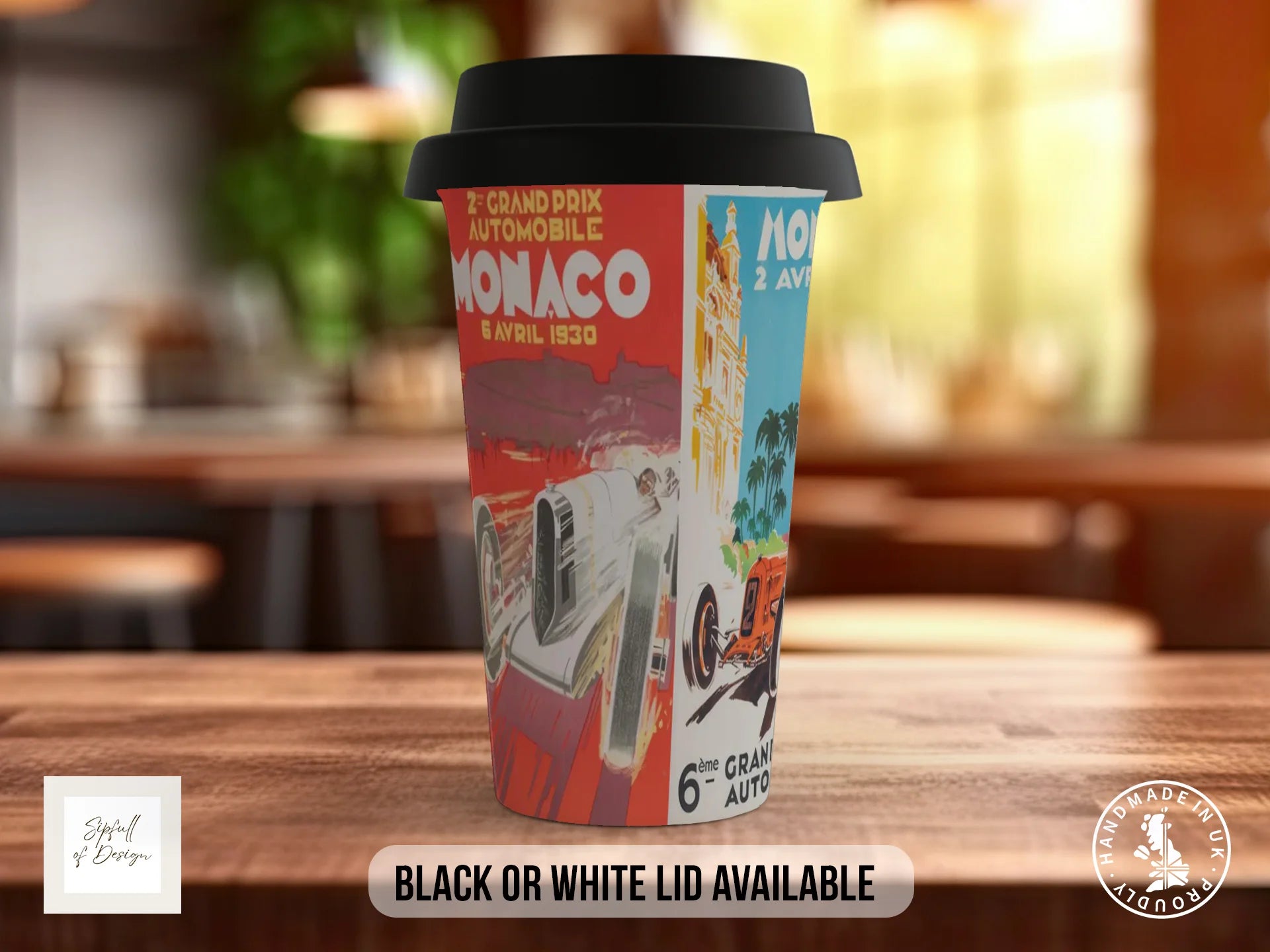 Monaco GP 1930s Mug | Vintage Pre-War Motorsport Gift Travel Mug