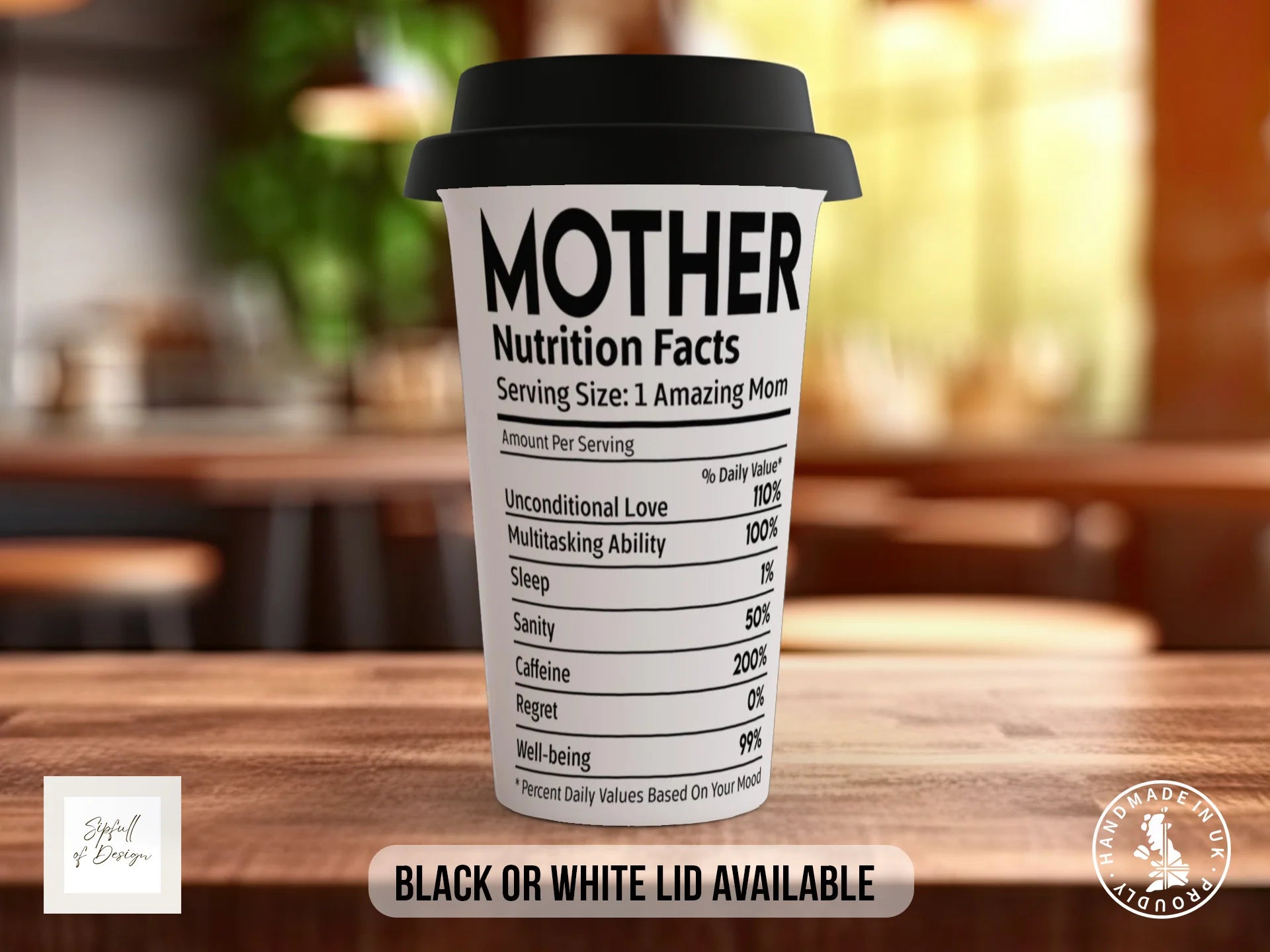 Mother Nutrition Facts Mug | Funny Mother's Day Gift Travel Mug