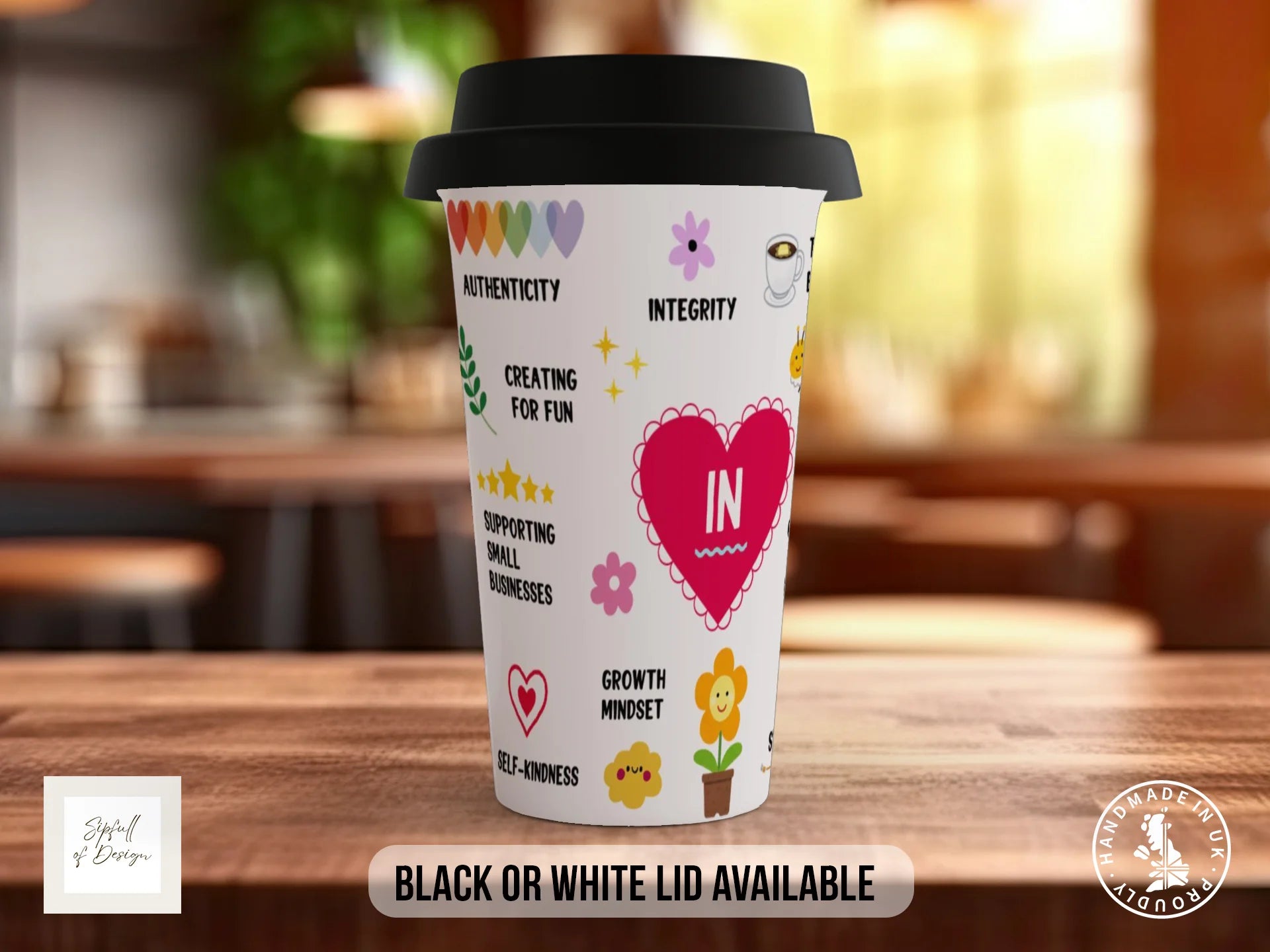 In and Out Motivational Mug | Illustrated Values Gift Mug Travel Mug