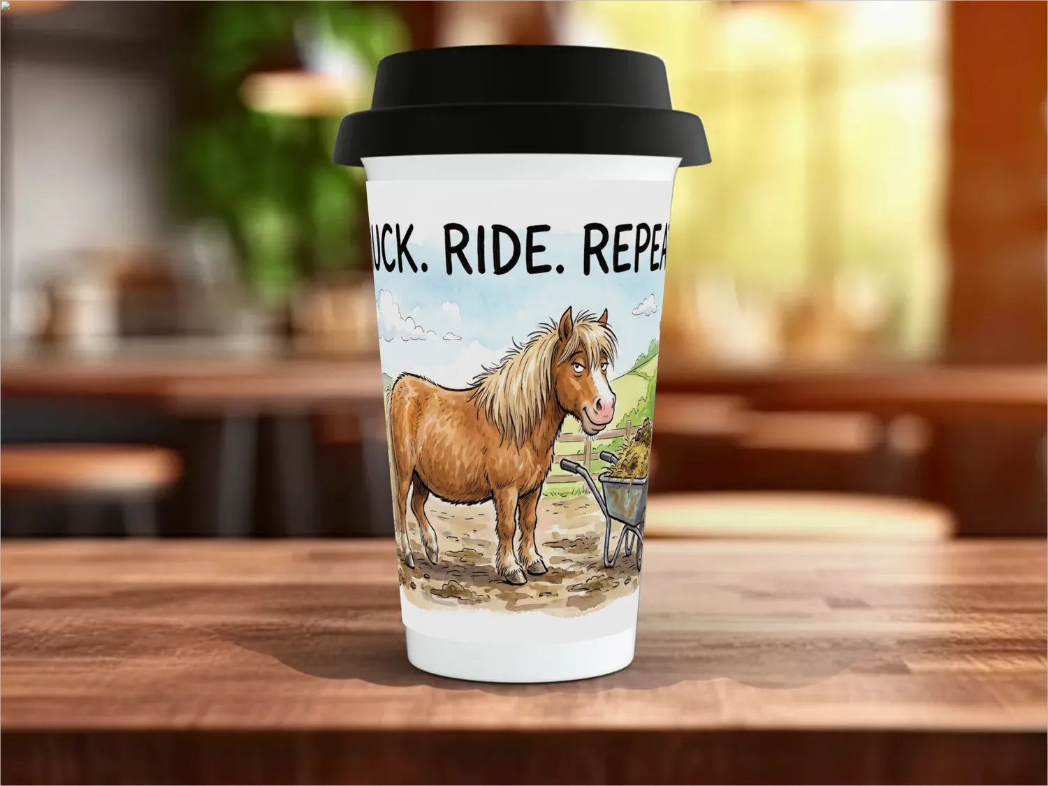 Muck Ride Repeat Mug | Funny Horse Owner Gift Travel Mug