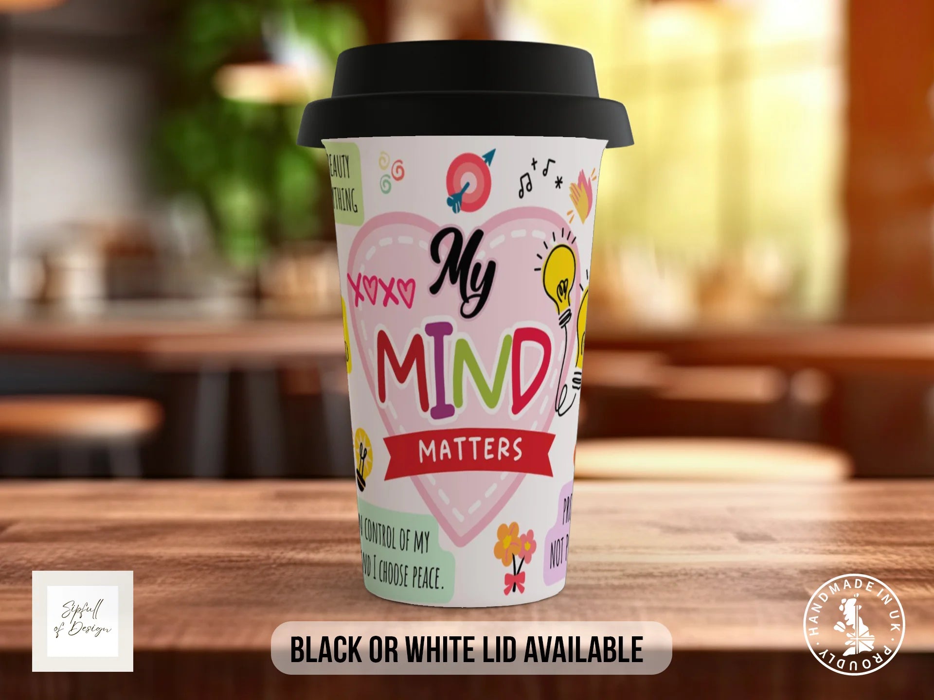My Mind Matters Mug | Illustrated Mental Health Gift Mug Travel Mug