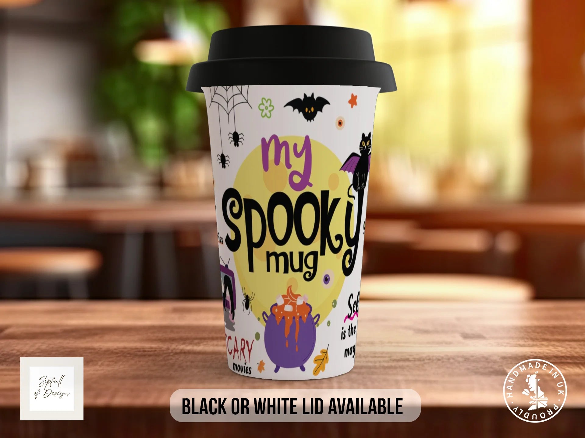 My Spooky Mug | Halloween Gift with Cauldron & Black Cat Travel Mug