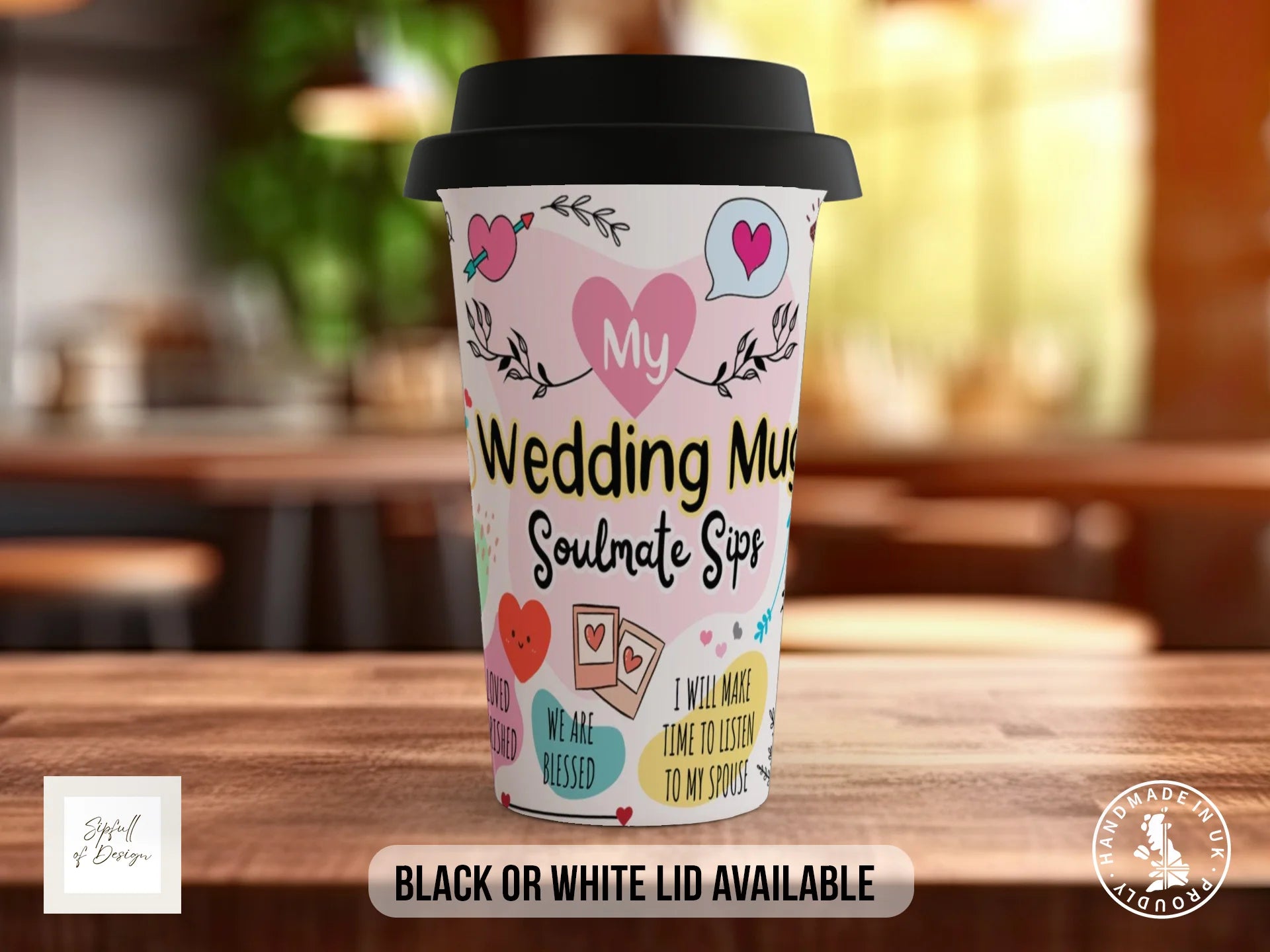 My Wedding Mug | Soulmate Sips Doodle Wedding Gift Travel Mug