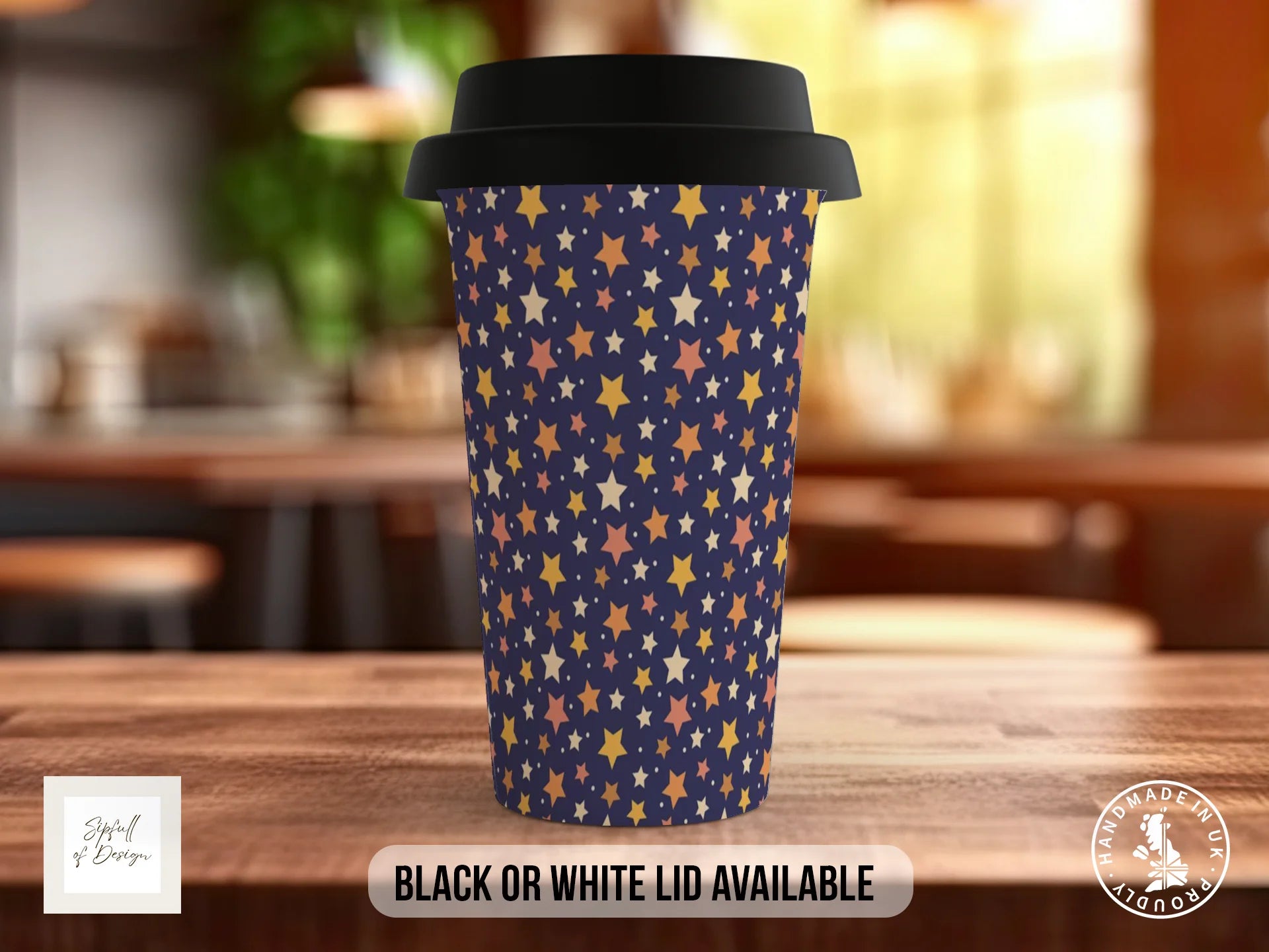 Stars Full Wrap Mug – Design 12 | Harvest Moon Constellation Sky | Art Mug Travel Mug