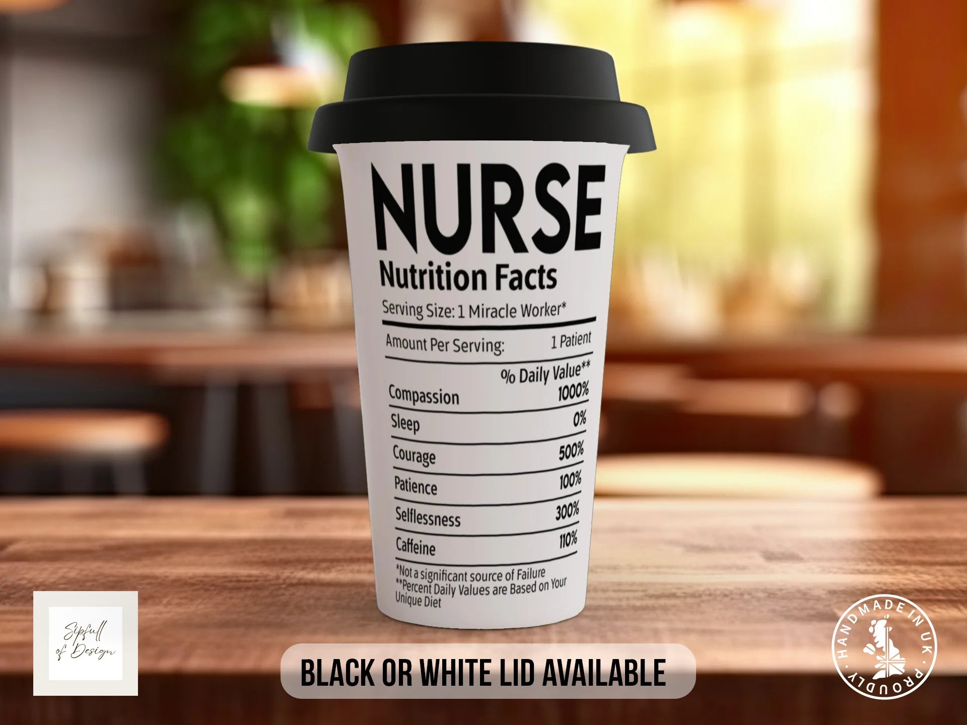 Nurse Nutrition Facts Mug | Funny Nurse Gift Travel Mug