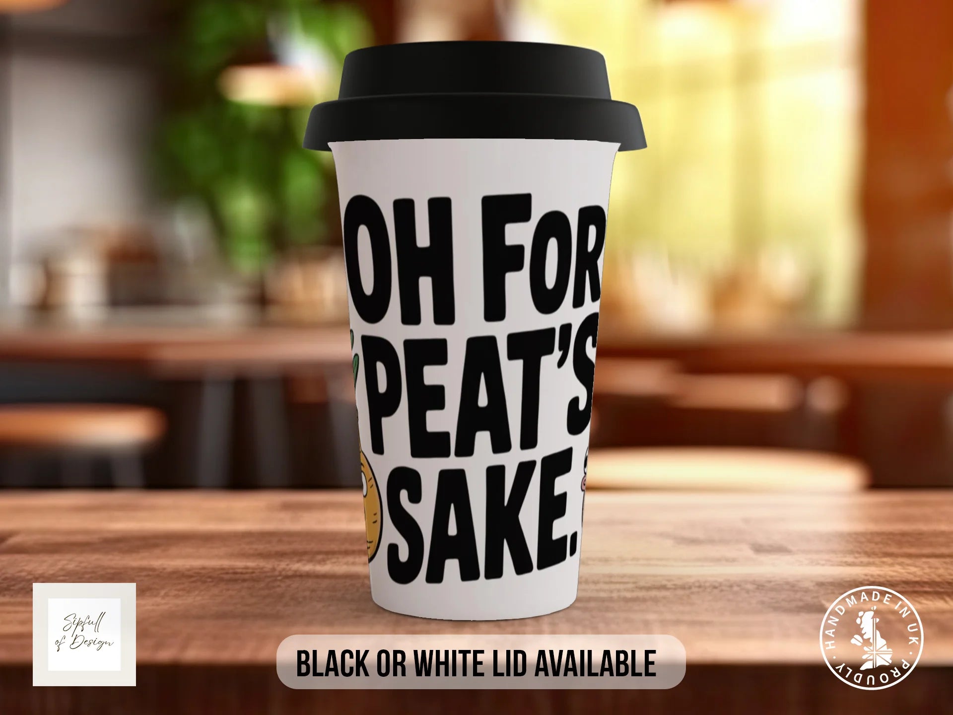 Oh For Peat's Sake Mug | Funny Gardening Gift Travel Mug