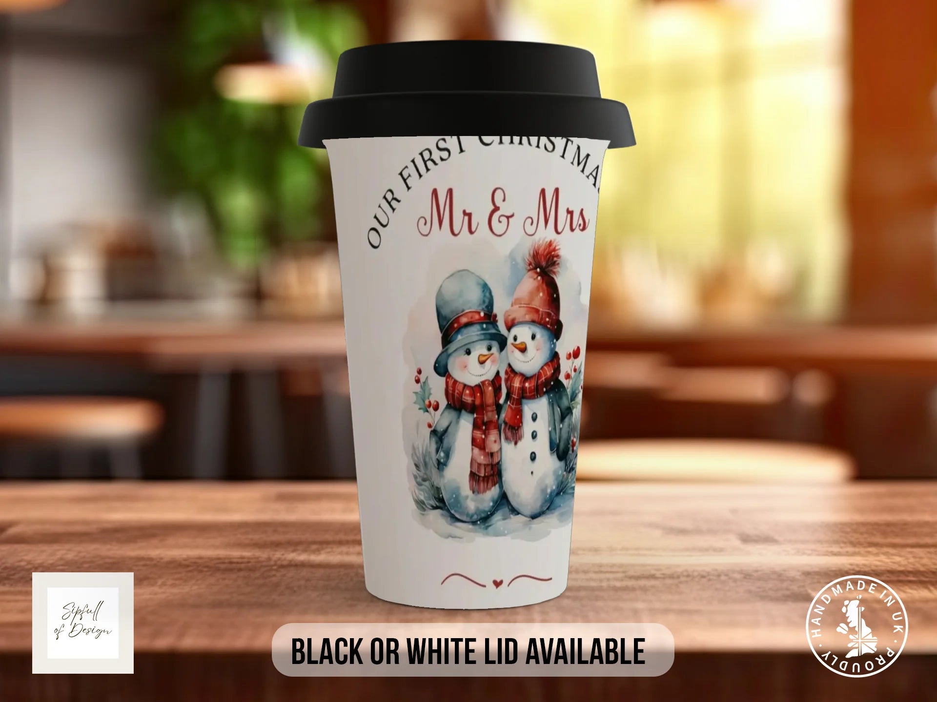 Our First Christmas as Mr & Mrs Mug | Newlywed Christmas Gift Travel Mug