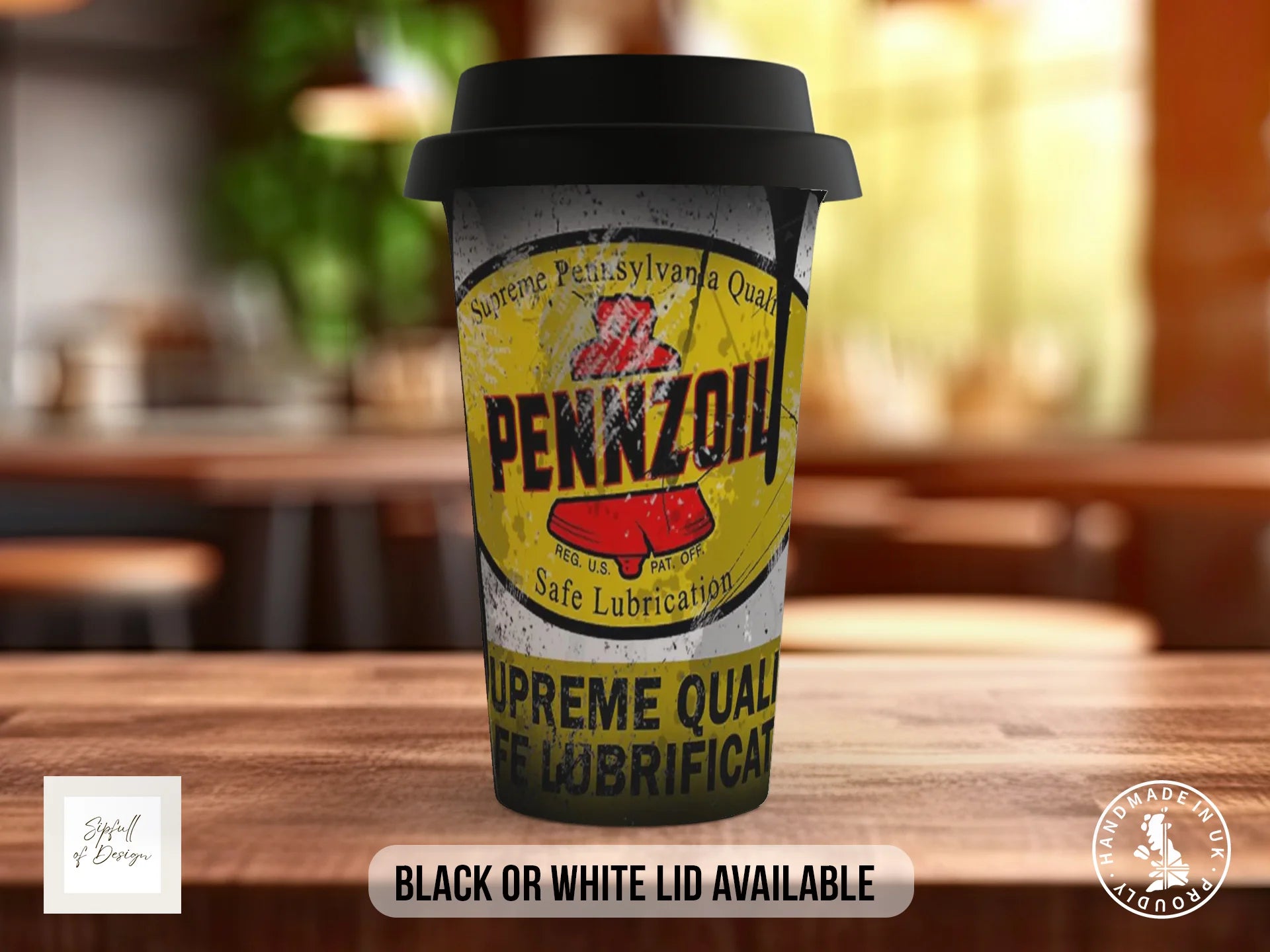 Pennzoil Motor Oil Mug | Vintage Americana Garage Gift Travel Mug