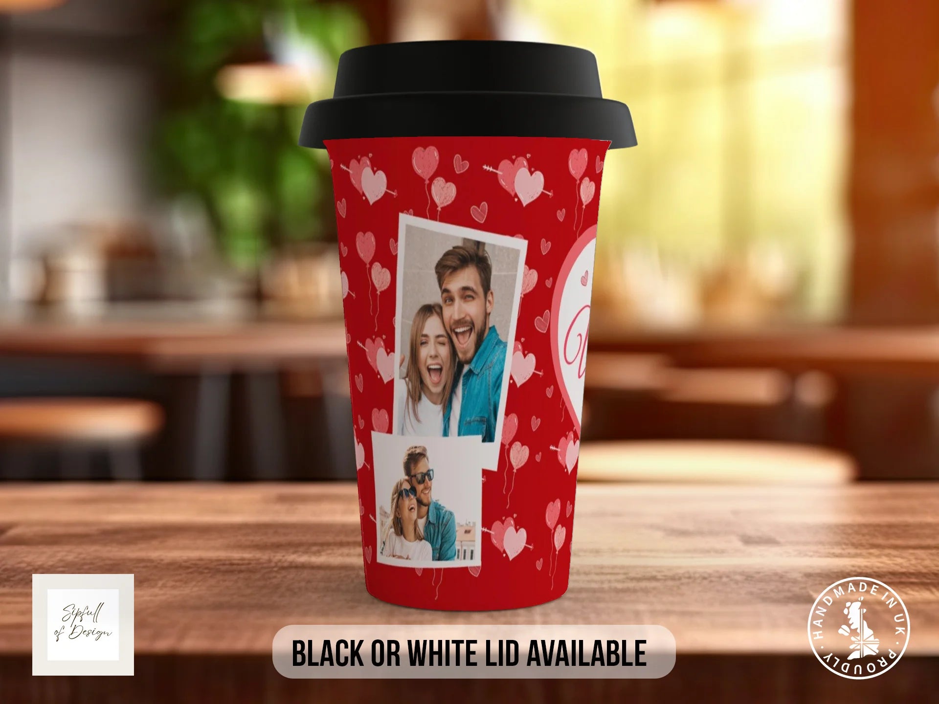 Personalised Be My Valentine Photo Mug Valentines Coloured Mug - Custom Photos Travel Mug