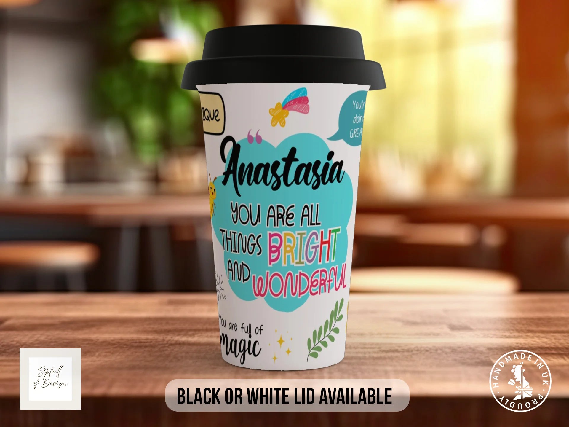 Personalised You Are All Things Bright and Wonderful Mug | Illustrated Gift Mug Travel Mug