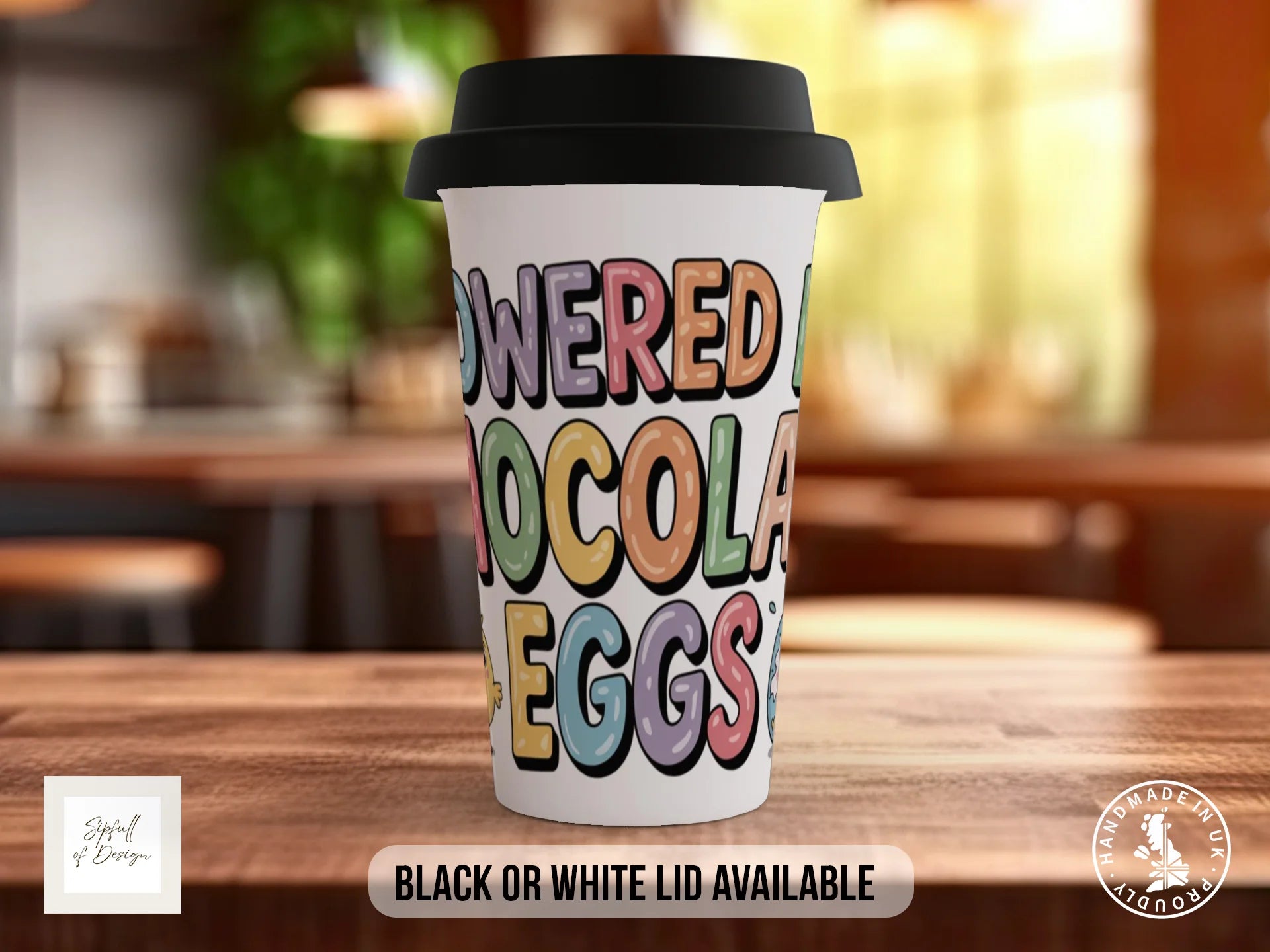 Powered by Chocolate Eggs Mug | Funny Easter Gift Travel Mug