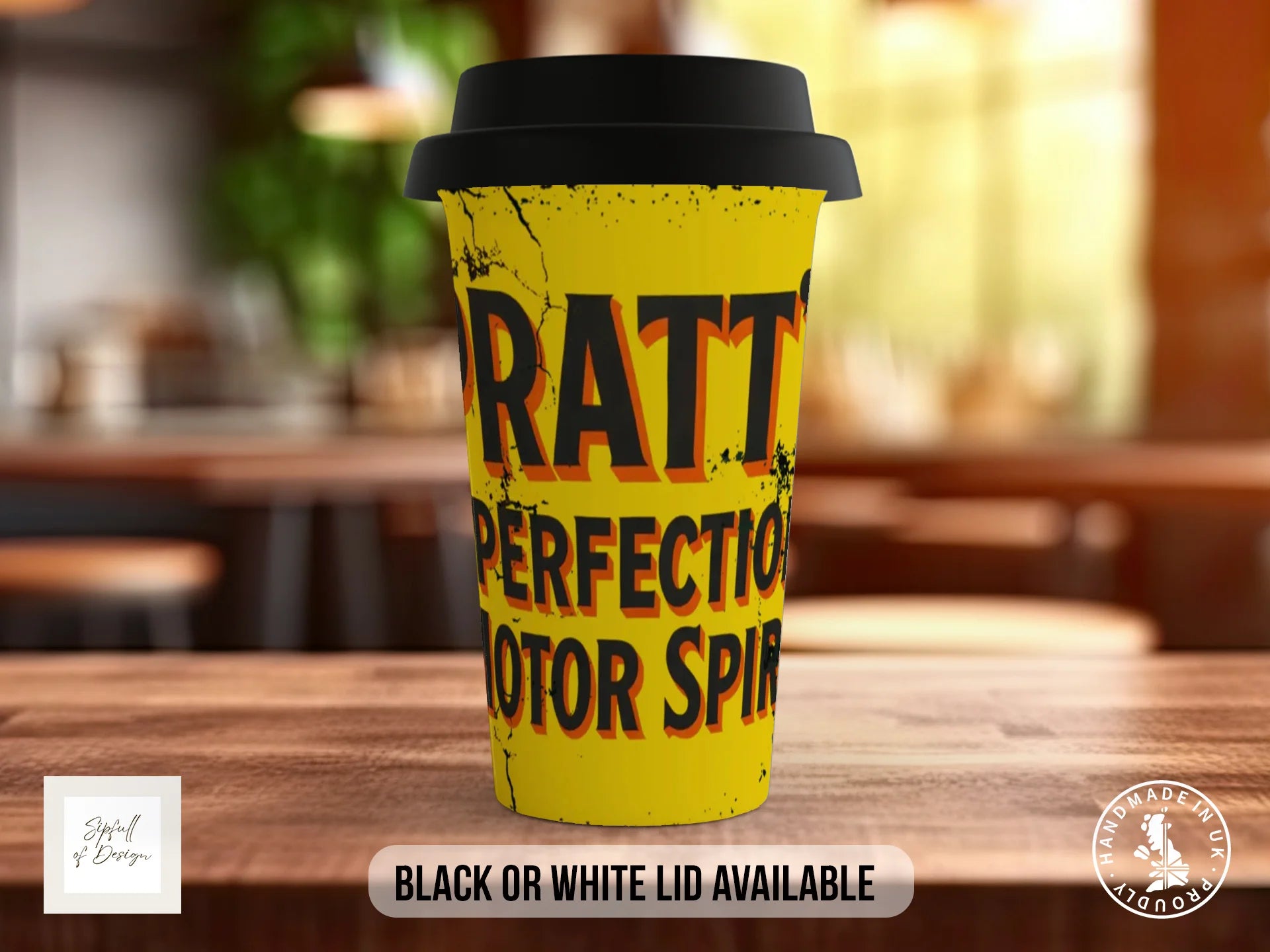 Pratt's Perfection Motor Spirit Mug | Vintage British Petrol Gift Travel Mug