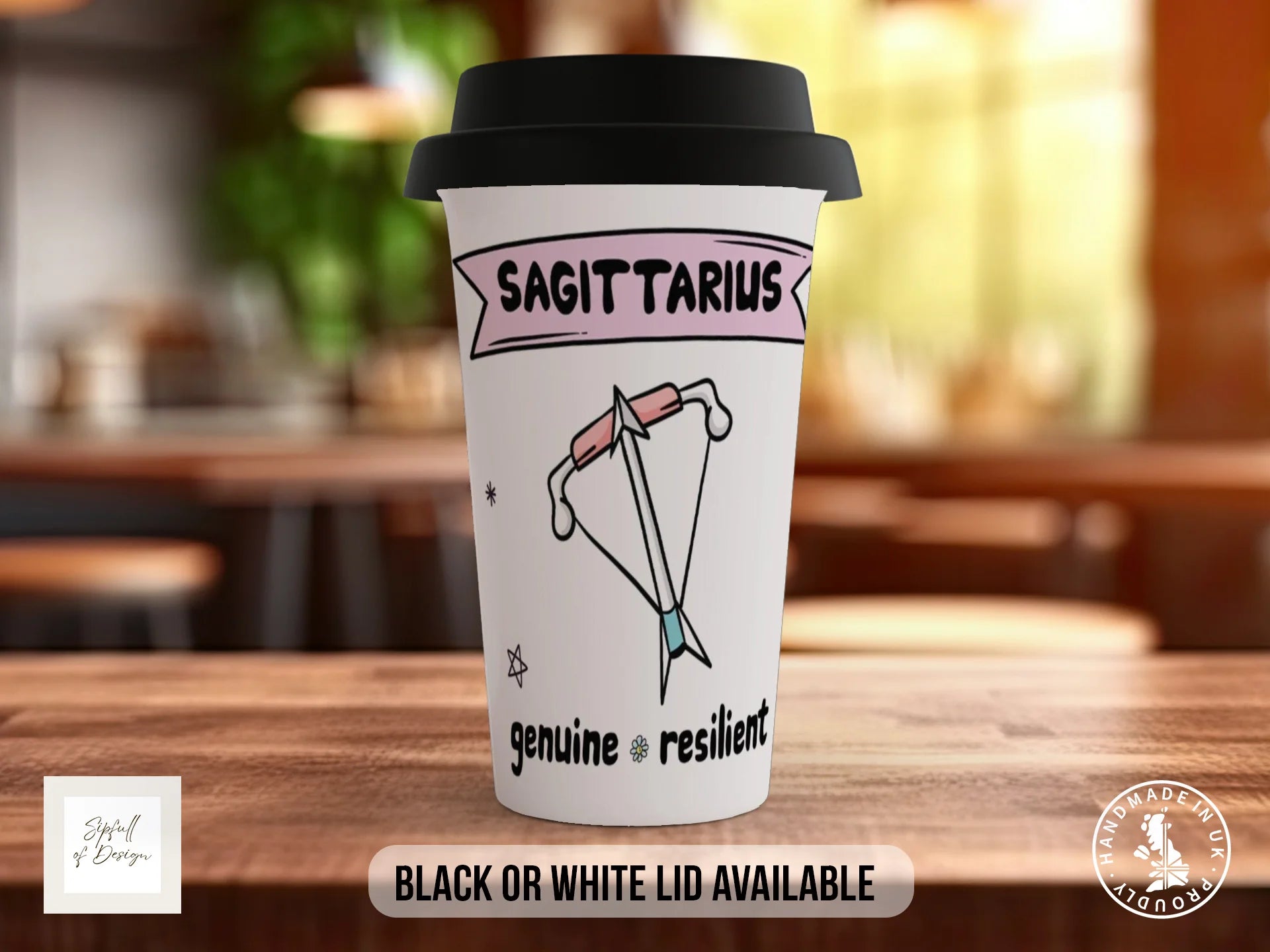 Sagittarius Zodiac Mug | Genuine & Resilient | Cute Zodiac Gift Travel Mug
