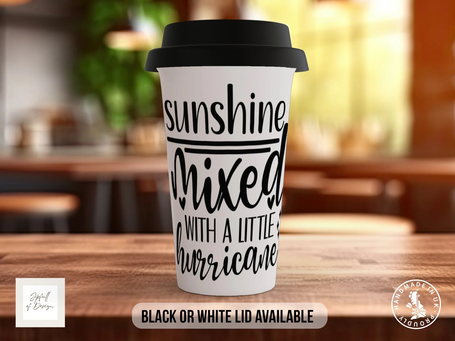 Sunshine Mixed With a Little Hurricane Mug | Funny Positive Gift Travel Mug