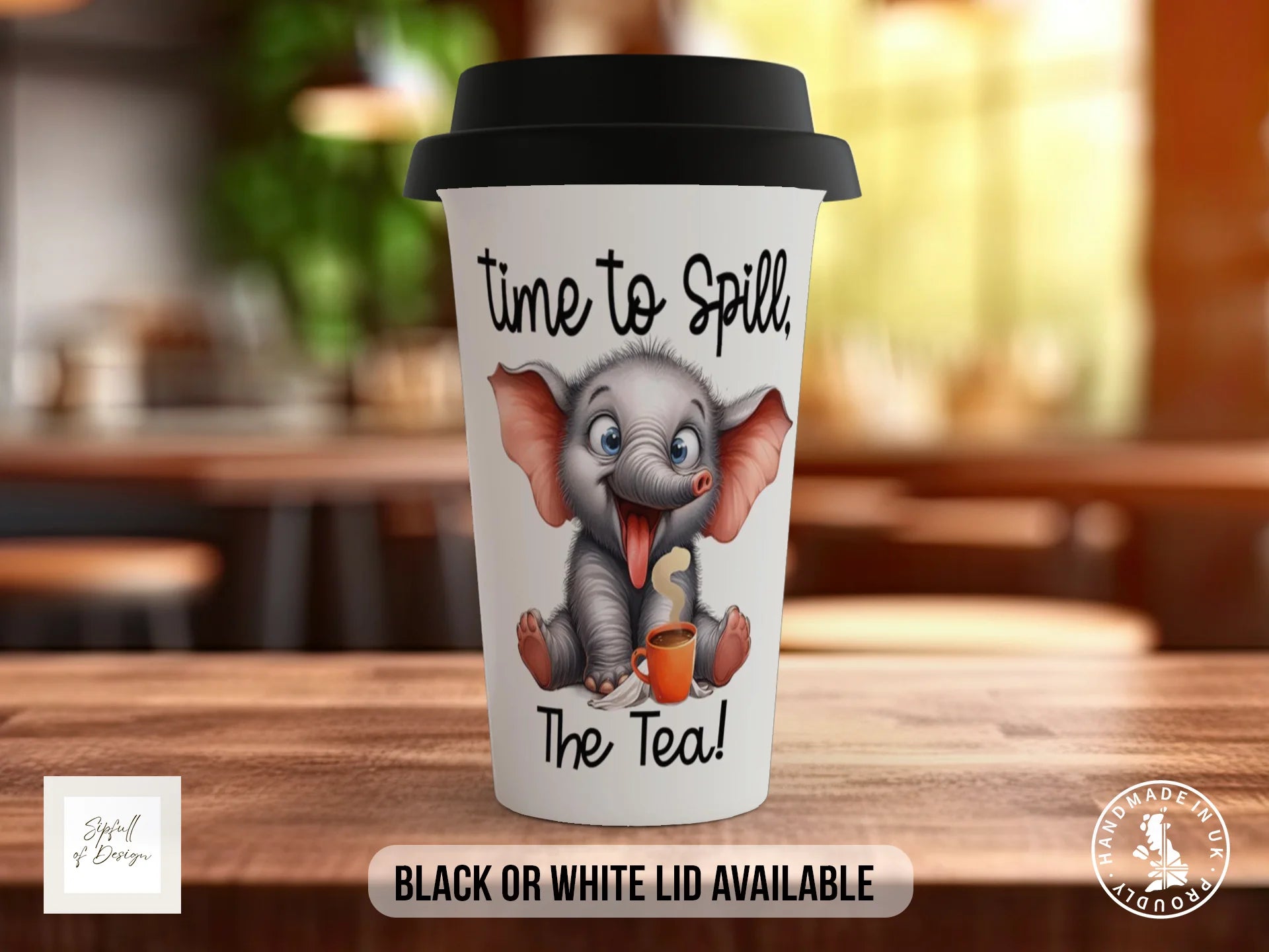 Time to Spill the Tea Elephant Mug | Funny Gossip Gift Travel Mug