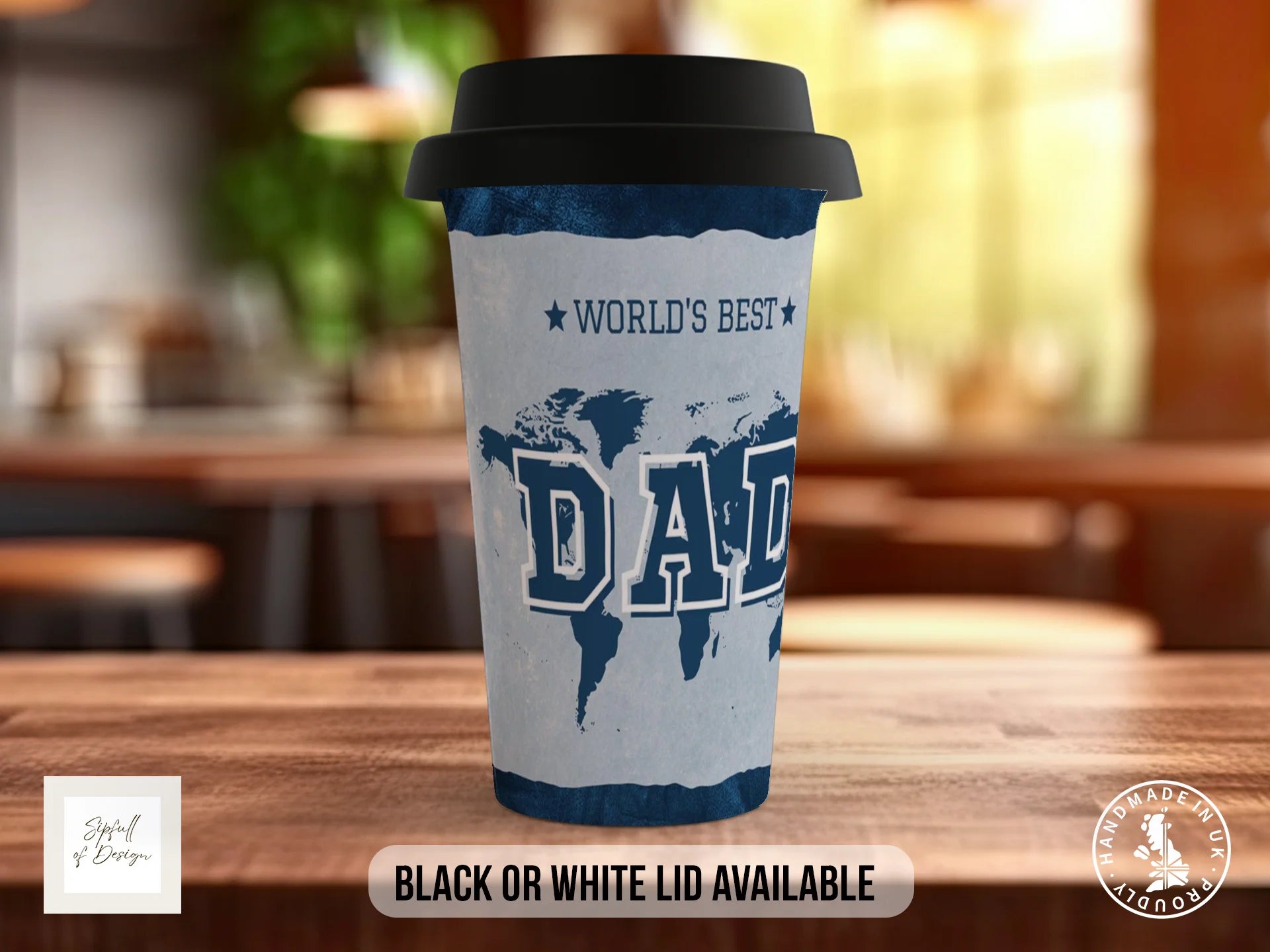 World's Best Dad Mug | Colourful Father's Day Gift Travel Mug