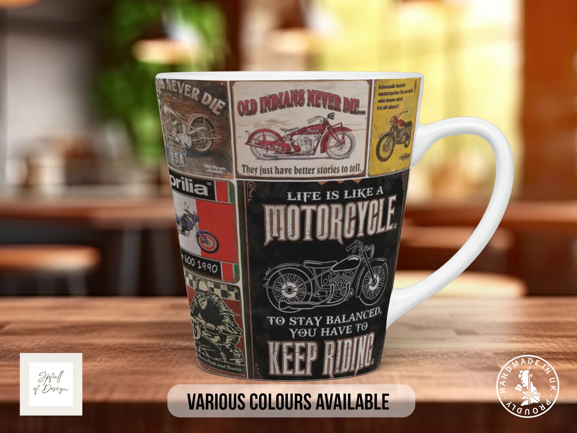 US Motorcycle Route 66 Mug | Vintage Biker Road Trip Gift 12oz Latte
