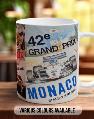 Monaco GP 70s–80s Mug | Vintage Formula 1 Motorsport Gift