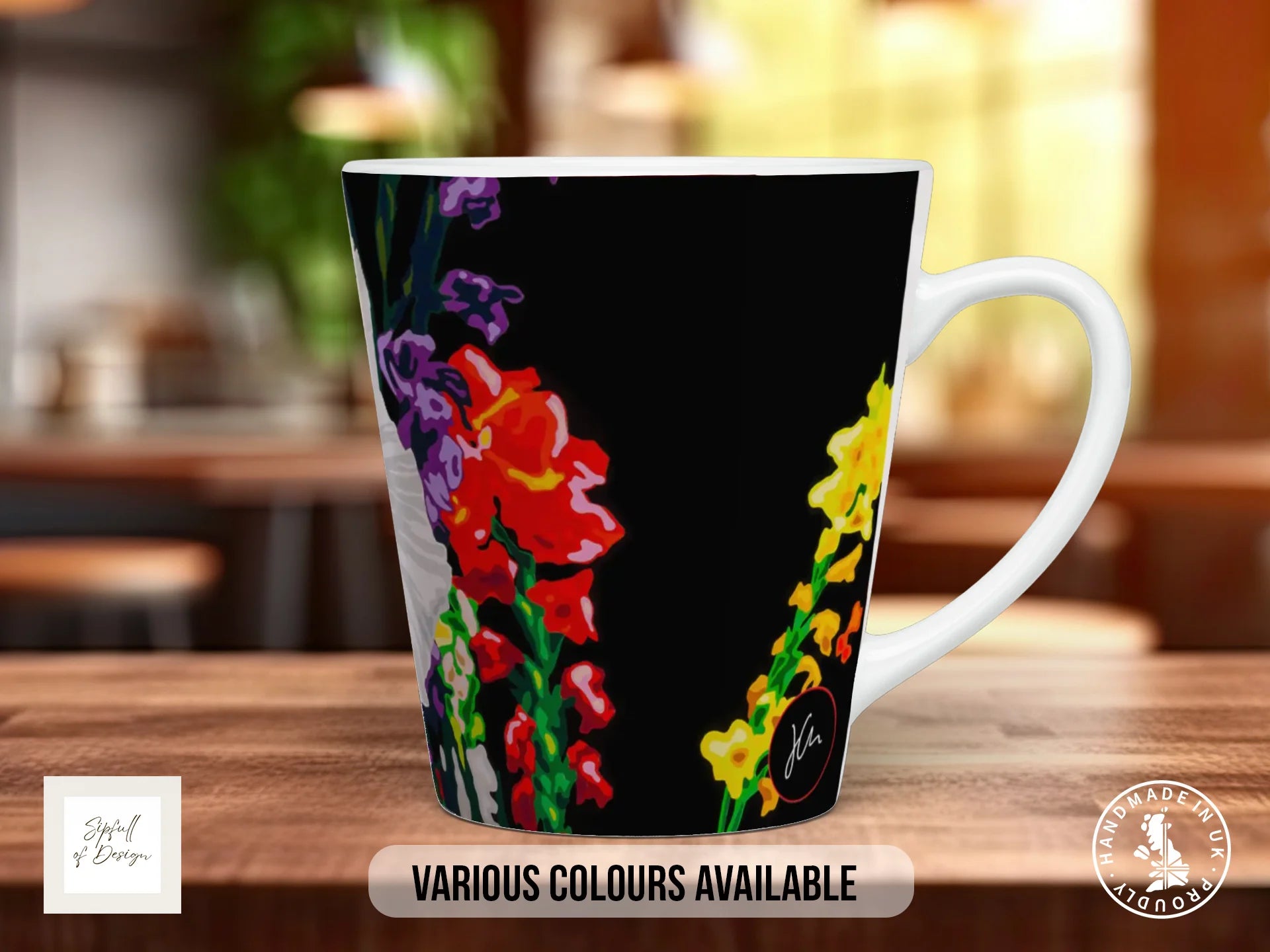 Wild Flowers Mug | Joel Clark Signature Art | Wild Flowers Series 12oz Latte