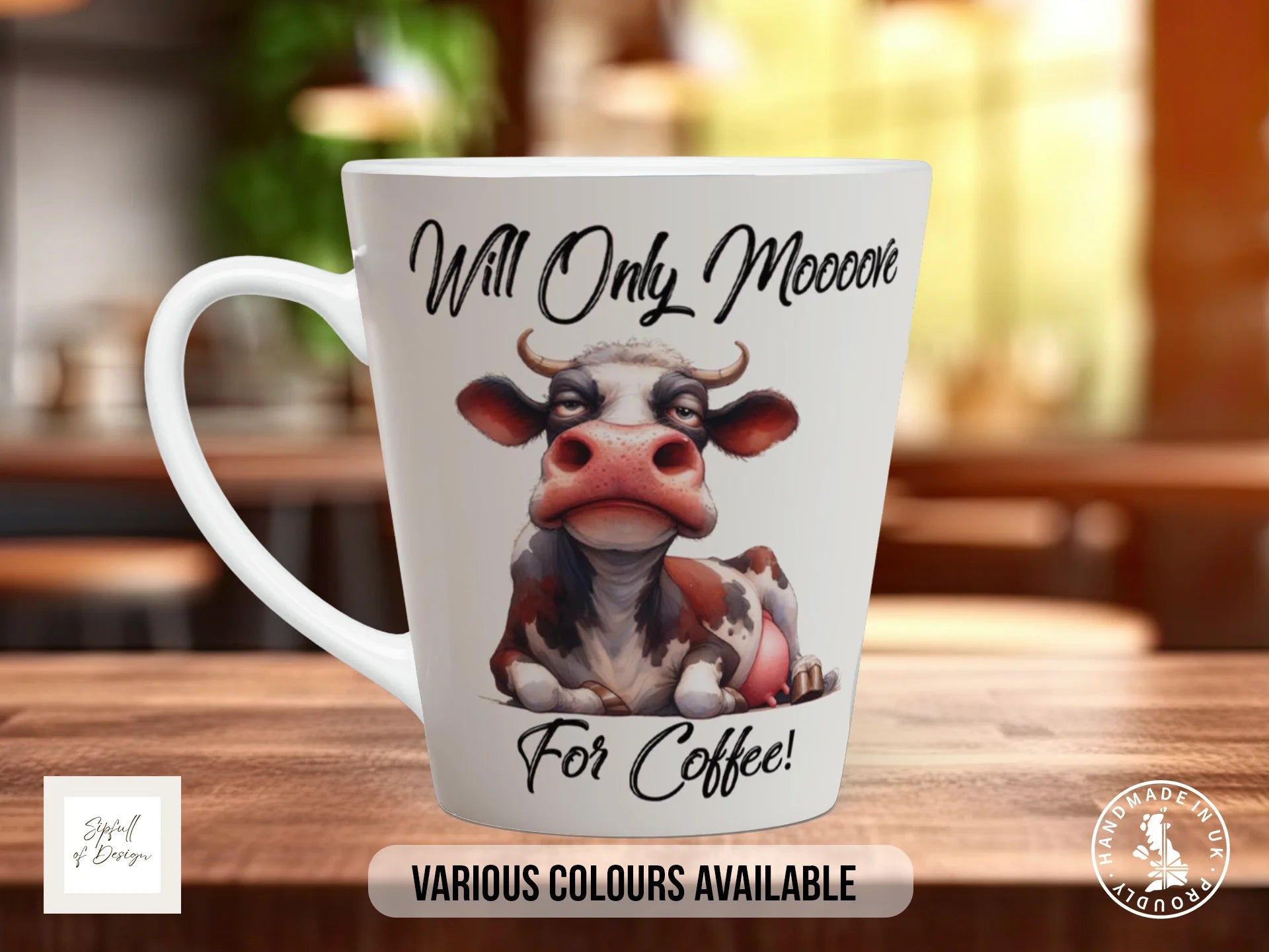 Will Only Moooove For Coffee Cow Mug | Funny Gift 12oz Latte