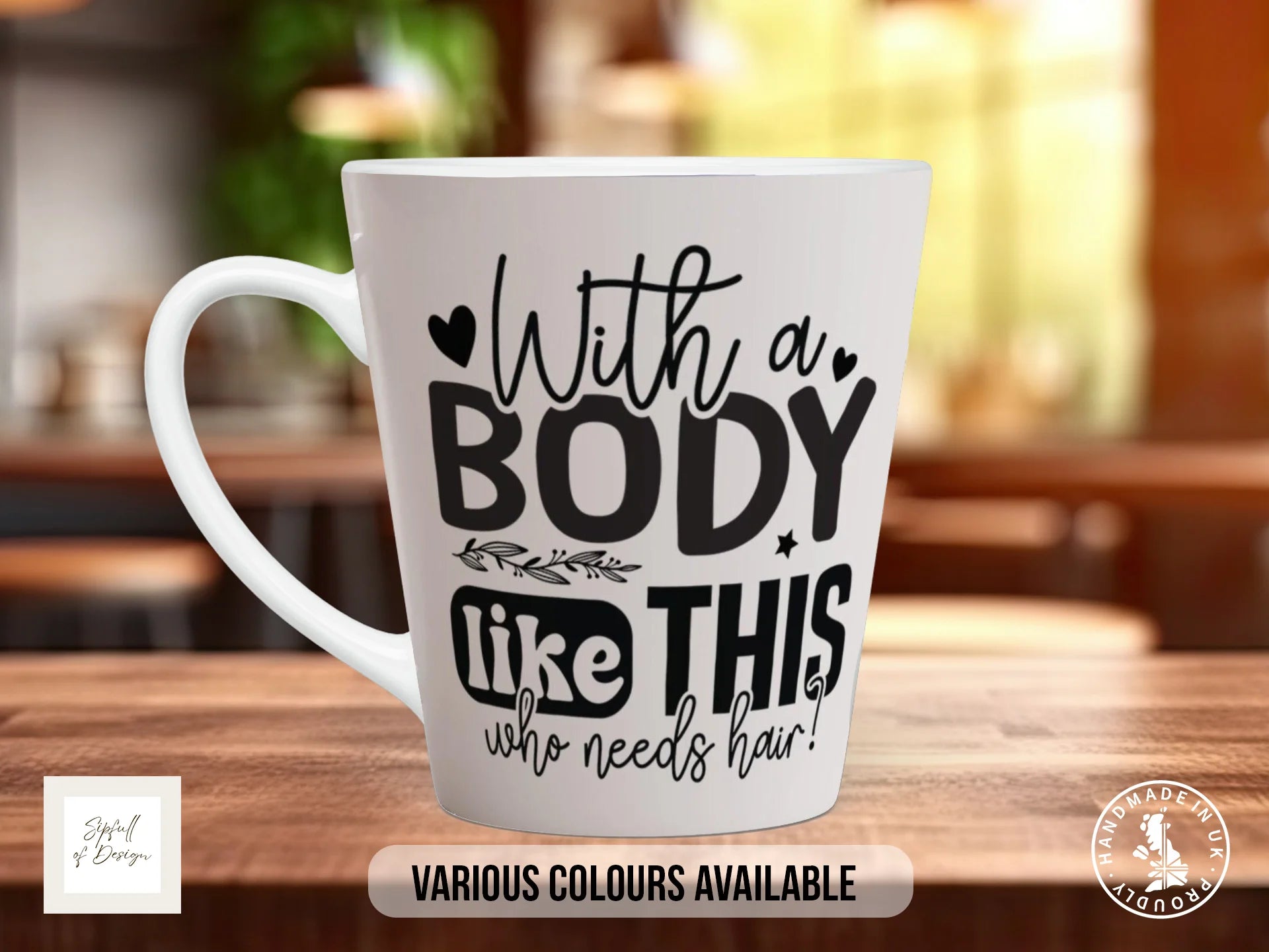 Body Like This Who Needs Hair Mug | Funny Bald Gift 12oz Latte