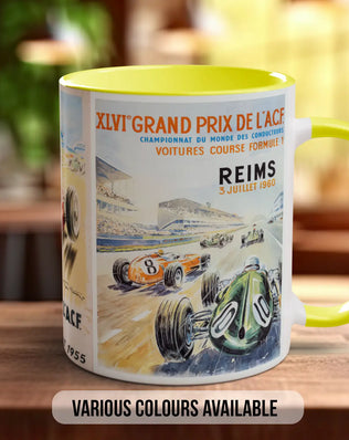 Grand Prix 1950s Mug | Vintage Formula 1 Racing Poster Gift