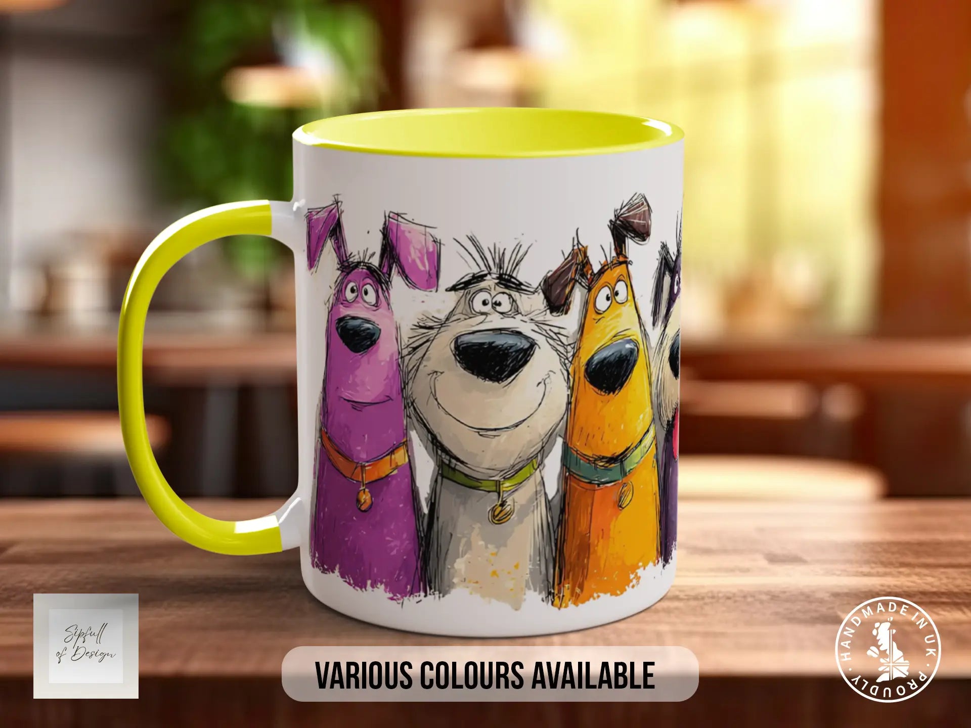 Colourful Dog Crowd Mug | Playful Dog Art