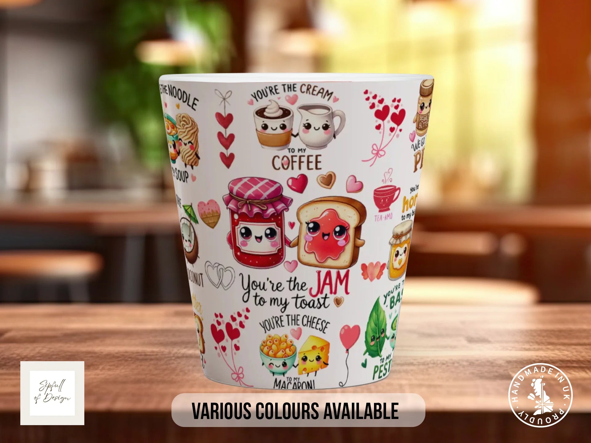 You're the Jam to My Toast Mug | Kawaii Food Pun Valentine's Gift 12oz Latte